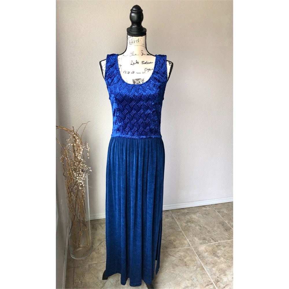 Vintage Blue Velvet Maxi Dress Pipe Dream